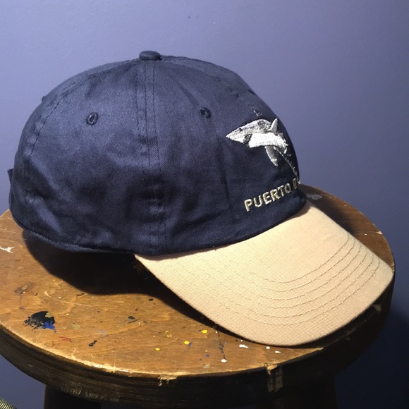 Puerto Rico Shark hat tourist cap adjustable back strap 6 panel baseball style - Picture 3 of 9